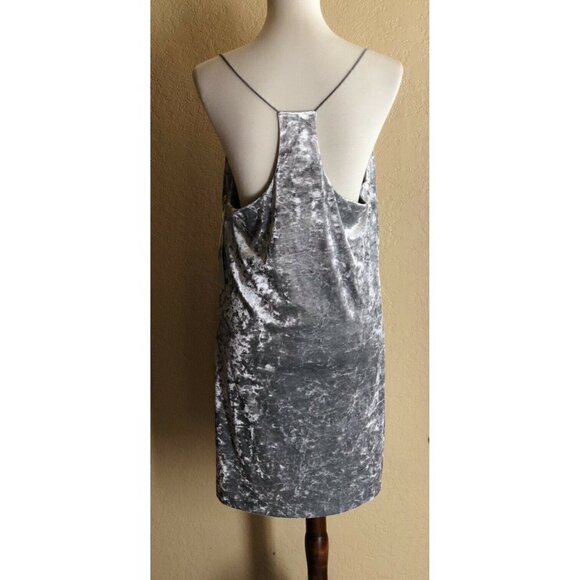CeCe by Cynthia Steffe Womens Mia Crushed Silver Velvet Dress Size 10 - Picture 5 of 11